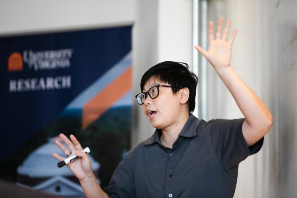 Dr. Lu presents a seed funding pitch