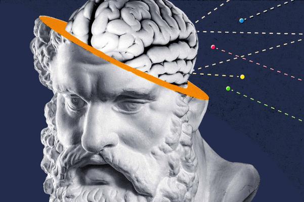 UVA School of Medicine research shows age-driven DNA damage sparks brain inflammation and cell loss linked to Alzheimer’s, pointing to a new treatment approach. (Illustration by Tobias Wilbur, University Communications)