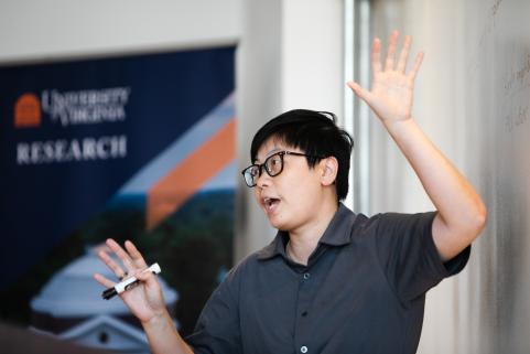 Dr. Lu presents a seed funding pitch