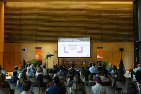 Dr. Koroshetz presents to audience