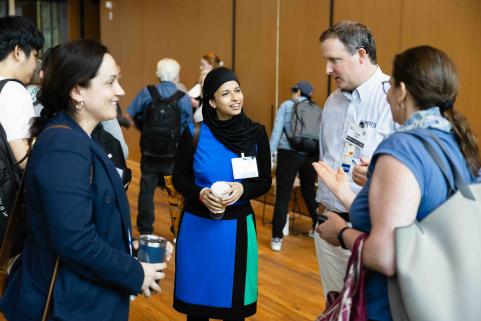 Dr. Amjad talks to UVA faculty.