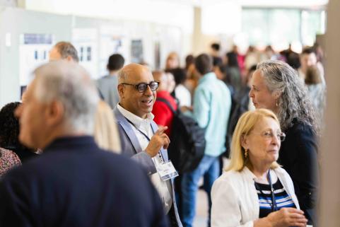 Attendees during poster session.