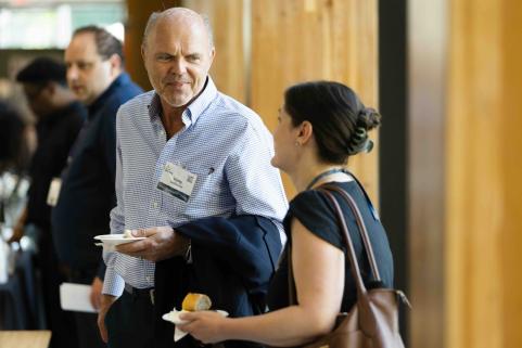 Attendees during poster session.