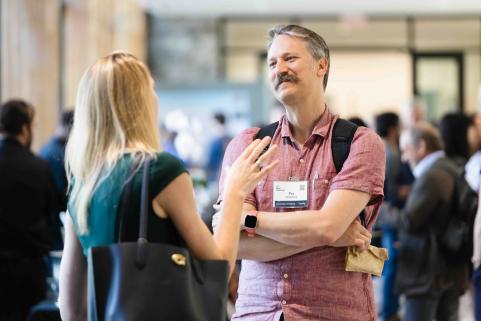 Attendees during poster session.