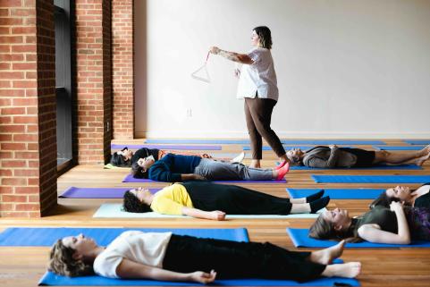Waverly Davis leads sound bath.
