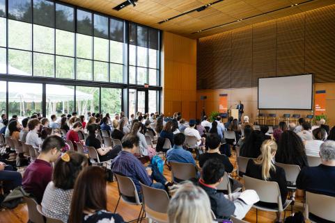President Ryan delivers remarks to attendees.