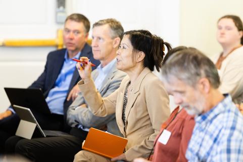 Attendees ask questions at the UVA Brain Retreat